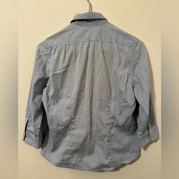 GAP Light Chambray 3/4 Sleeve Button Up Top - Picture 3 of 8